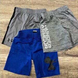 Under Armour Kids' Shorts Trio - Gray, Blue, Heather Gray
